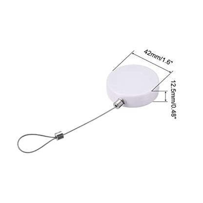 MECCANIXITY Round Retractable Cable Lock with Self-Adhesive, Remote Control Security Lock Anti-Lost Rope Hardware Cable Lock 600g Tensile Force White - color: White