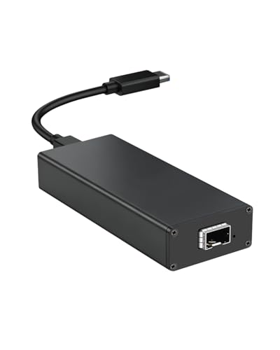 USB C to 10Gbps Fiber Network Adaptor, Type-C to SFP+ 10Gigabit Ethernet Adapter, Thunderbolt 3/4 with Intel JHL7440 & 82599EN, Built-in Cooling Fan, for MacBook, Laptop Converter - color: USB4.0Type-C to SFP 10G