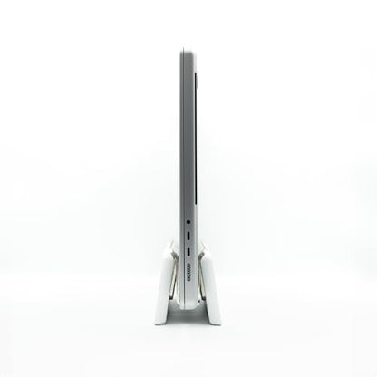 Raico Verical Laptop Stand MacBook Walnut Wood Dual Laptop Vertical Setup Holder Stand (Matte White, Single Slot | Adjustable) - color: Matte White, size: Single Slot | Adjustable