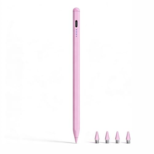 Stylus Pen for Samsung Galaxy Tab A11 / A11+, A9 / A9+, A8, A7 Lite, Active Capacitive Pencil for Samsung Android Tablet & iOS Touchscreens, High Precision Digital Pen with 4 Tips (Pink) - color: Pink