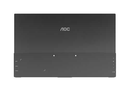 AOC 16" Portable Monitor FHD 60Hz USB-C IPS Ultra Slim Smart Cover 16T20 | 1920×1080 Computer Monitor, USB-C, Mini HDMI, Built-in Speakers, Smart Cover, Ultra Slim, VESA Mount, Low Blue Light - size: 15.6 inch Smart Cover