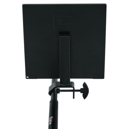 Gator Frameworks Microphone Stand Utility Shelf; 9" x 9" (GFW-SHELF0909) | Steel Tray Secures Accessories with Raised Edges and Clamps to Most Mic Stands 10 lb Weight Capacity - size: 9" x 9" Utility Shelf, style: 9" x 9" Shelf