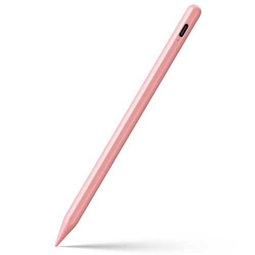 Stylus Pen for iPad 6-11th Gen 2X Fast Charge, Palm Rejection-Pink | Tilt Sensitivity, USB-C Charge, Compatible with 2018-2026 Apple Pencil iPad Pro 11/12.9/13, Air 3/4/5/M2/M3/M4, mini 5/6/7 - color: Pink