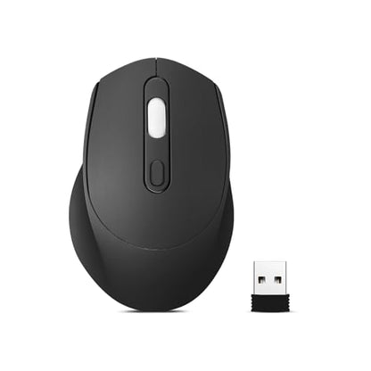 Guiheng Wireless Bluetooth Mouse,Dual Mode Rechargeable Silent Slim Laptop Mouse,Portable(BT5.2+USB Receiver) Computer Mice,for Laptop,Desktop Computer,ipad Tablet,Phone,Mac (Black) - color: black