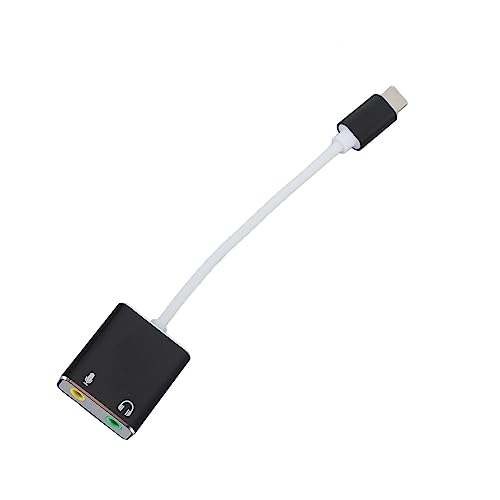 Alomejor USB C Microphone Adapter, Aluminum Alloy Type C Sound Card, 7.1 Channel Audio Output, Plug and Play, Compact 13g External USB Sound Card for Desktop Laptop Gaming