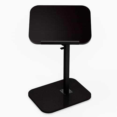 Foldable End Table,17"-31" Adjustable Height,Swivel and Turnable Desktop,TV Tray,Side Table for Small Spaces (Black, 15.7" x 11.8") - color: Black, size: 15.7" x 11.8"