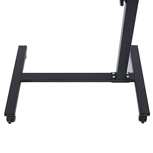 Mobile Computer Desk,Standing Laptop Stand,Adjustable Bedside Standing Height Ajustable Movable and Lockable Rolling Computer Desk for Place Your Computer,Laptop, Books