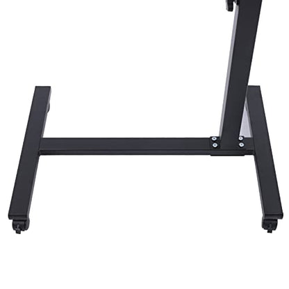 Mobile Computer Desk,Standing Laptop Stand,Adjustable Bedside Standing Height Ajustable Movable and Lockable Rolling Computer Desk for Place Your Computer,Laptop, Books