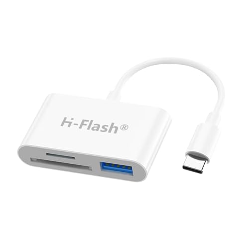 3-in-1 SD Card Reader for iPad iPhone Android, USB C Memory Card Adapter, Supports USB 3.0/2.0, SD/TF Card, Plug and Play, No App Needed
