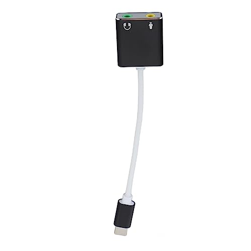 RiToEasysports USB C Microphone Adapter Aluminum Alloy Type C Sound Card 7.1 Channel External USB Sound Card Plug and Play 3.5mm Audio Output for Laptop Desktop Gaming