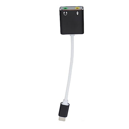 RiToEasysports USB C Microphone Adapter Aluminum Alloy Type C Sound Card 7.1 Channel External USB Sound Card Plug and Play 3.5mm Audio Output for Laptop Desktop Gaming