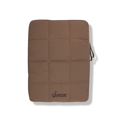 Sonix | Puffy Laptop Sleeve | 15-16 Inch, Quilted Pillow Puffer Laptop Carrying Case, Chocolate Brown, Computer Sleeve | Mocha Mousse - color: Mocha