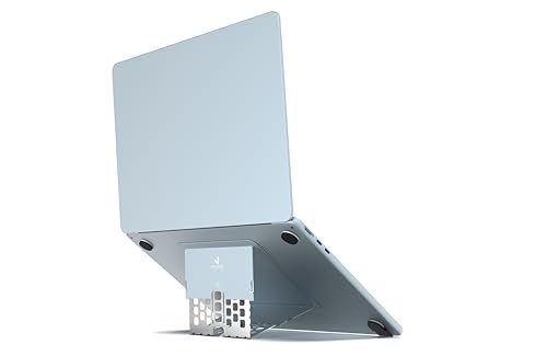 Paper-Thin Stand for MacBook,Laptop Riser, Slim Portable Ergonomic Ventilated Stand, 6 Adjustable Heights from 2.1" to 3.6", Compatible with Laptops Up to 18”, US Patented (SkyBlue) - color: Skyblue