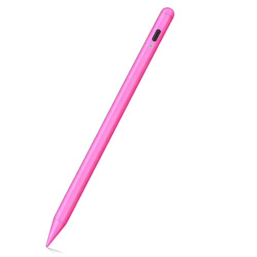 Stylus Pen for iPad A16 11th/10th Palm Rejection & Fast Charging Pen 2025-2018 Stylus Pencil for iPad 11th/A16/10/9/8/7/6th,Pro 12.9/11/13 inch M4,Air M2/M3/5/4/3,Mini A17/5th/6th - color: Rose Red