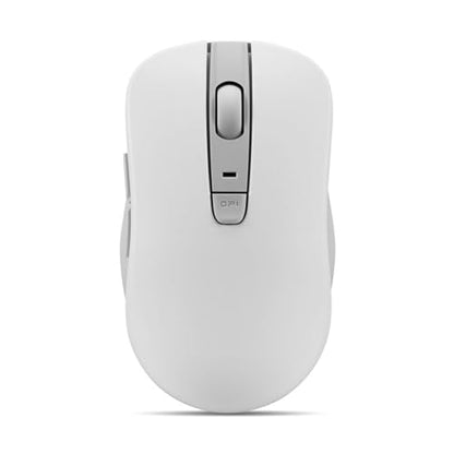 Lenovo Bluetooth Silent Mouse (WL300) - 5 Button Computer Mouse with Silent Left & Right Click – Sculpted Grip, Microsoft Swift Pair, Up to 1600 DPI (White) - color: WL300 White