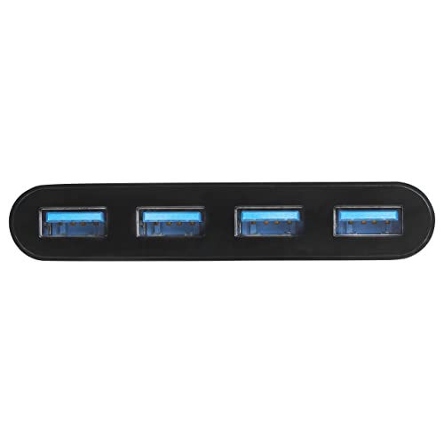 StarTech 4-Port USB-C Hub 5Gbps with 4x USB-A, USB Powered (HB30C4AB) | Portable USB 3.0 port expander, Built-in USB-C cable, Thunderbolt 3 data compatible, Driverless, No external power - color: Black, style: Standard
