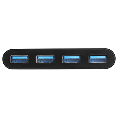 StarTech 4-Port USB-C Hub 5Gbps with 4x USB-A, USB Powered (HB30C4AB) | Portable USB 3.0 port expander, Built-in USB-C cable, Thunderbolt 3 data compatible, Driverless, No external power - color: Black, style: Standard