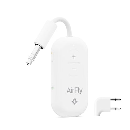 AirFly Pro 2 Deluxe – Bluetooth Adapter for Airplane, Pair 2 AirPods or Wireless Headphones – 3.5mm AUX Bluetooth Transmitter/Receiver for Cars, Boats, Treadmills, TVs – Airplane Travel Essentials - color: White, style: AirFly Pro 2 Deluxe