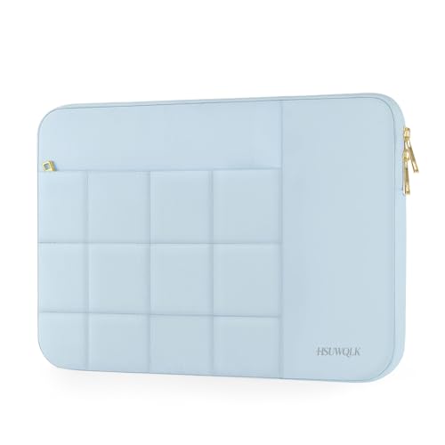 Laptop Case 13.3 inch,13-13.3 inch Puffy Laptop Sleeve Compatible with MacBook Neo/Air 13 13.6/Pro 13/Pro 14,HP Dell ASUS Acer Lenovo,Twelve Square Quilted Computer Bag with 2 Pockets,Air Blue - color: Air Blue, size: 13.3 inch