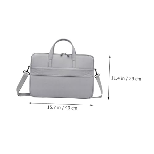 Uonlytech Laptop Carrying Bag PU Leather Tablet Case with Double Zipper Design for Devices Stylish Business Tote for Work Travel College