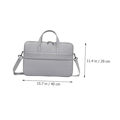 Uonlytech Laptop Carrying Bag PU Leather Tablet Case with Double Zipper Design for Devices Stylish Business Tote for Work Travel College