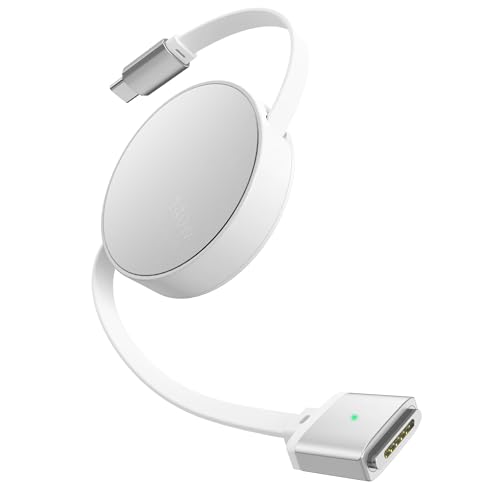 140W USB-C to Magnetic 3 Cable,5.3FT Compatible with Magsafe 3 Cable for MacBook Air 2024 M3 13/15inch, 2023/2022 M2, Pro 2024/2023 M4/M2 Pro & Max 14" 16", 2021 M1 & Max 14" 16" White - color: pearl white