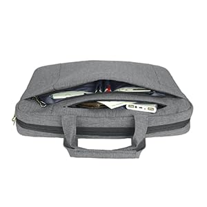 KROSER Laptop Bag 15.6 Inch Briefcase Shoulder Bag Water Repellent Laptop Bag Bussiness Carrying Handbag | Built-in luggage strap & TSA friendly, multi compartments, suitable for business, office, travel, men and women - color: Grey