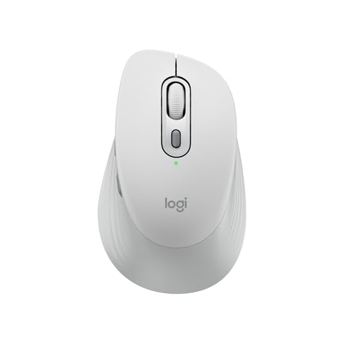 Logitech Signature Comfort M840 L Wireless Mouse, Bluetooth Mouse with Silent Clicks, SmartWheel, Customizable Buttons, Multi-Device Compatibility for Windows, MacOS, iPadOS - Off White - color: Off White, style: No Palm Cushion