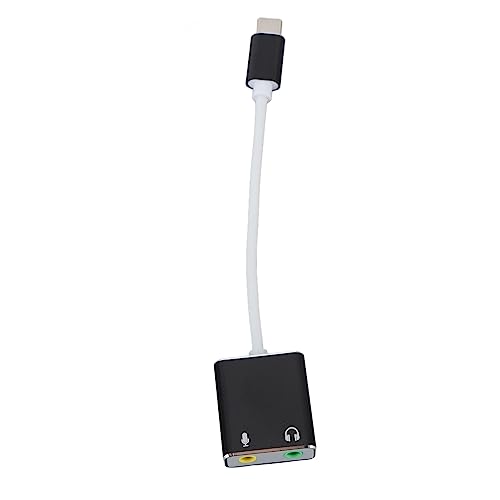 RiToEasysports USB C Microphone Adapter Aluminum Alloy Type C Sound Card 7.1 Channel External USB Sound Card Plug and Play 3.5mm Audio Output for Laptop Desktop Gaming