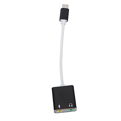 Alomejor USB C Microphone Adapter, Aluminum Alloy Type C Sound Card, 7.1 Channel Audio Output, Plug and Play, Compact 13g External USB Sound Card for Desktop Laptop Gaming
