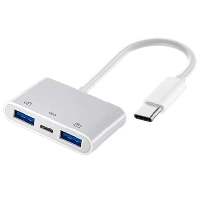 chenyang 3 in 1 USB C to 2 USB 3.0 Socket OTG Adapter with PD 24W Charge for Laptop Tablet Phone - style: USB3.0 3-in-1