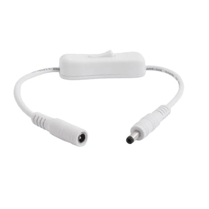 Gebildet 5pcs 12V LED Strip Light Inline On/Off Switch Cable DC Jack (5.5x2.1mm) Male to Female Connector(White) - style: DC switch(white)