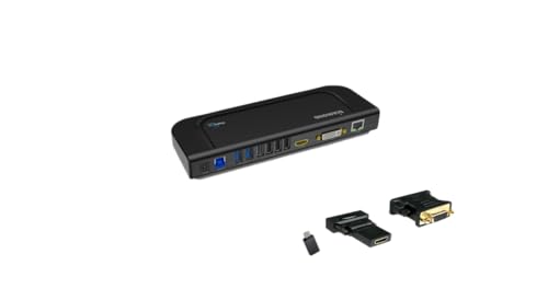 Diamond Multimedia Dual Video Output, USB 3.0/2.0 Universal Docking Station with Gigabit Ethernet, HDMI, DVI, Audio for Windows 11, MacOS and Android 5.0+. Display Link Certified DL-3900 Chip