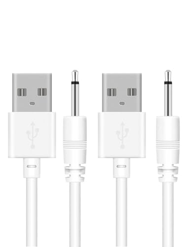 DC Charging Cable-2.5mm Vibrating Charger Cord for Massager Wand | 2.7ft Fast USB to DC Pin Charging Cable Toy Charger Replacement, 2 Pack