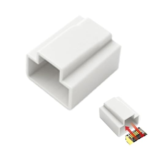 RJ45 dust Cover 200 PCS Male Connector Protective Dust Cap Ethernet Cable Plug Cover Anti Dustproof Network(White) - color: White