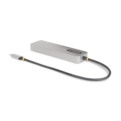 StarTech 3-Port USB-C Hub, 10Gbps, with 2.5GbE and 100W PD Pass-Through | 2.5Gbps Ethernet, Attached 1ft 30cm TPE cable, Portable, Wake-on-LAN RJ45, MAC address cloning, For MacBook iPad