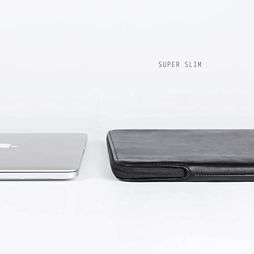 Comfyable Slim Protective Laptop Sleeve, PU Leather Bag Compatible with 15" MacBook Air (Snug Fit) M5 & 14" MacBook Pro M5 Pro/Max 2026 (Loose Fit), Black - color: Black, size: Snug Fit for MacBook Air 15-in