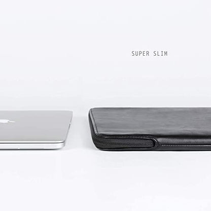 Comfyable Slim Protective Laptop Sleeve, PU Leather Bag Compatible with 15" MacBook Air (Snug Fit) M5 & 14" MacBook Pro M5 Pro/Max 2026 (Loose Fit), Black - color: Black, size: Snug Fit for MacBook Air 15-in