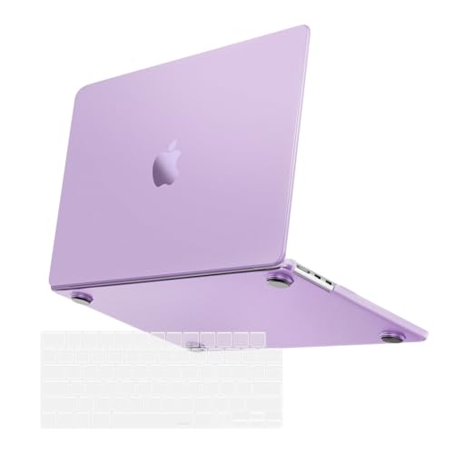 MOSISO Compatible with MacBook Air 13 inch Case M5 M4 M3 M2 2026-2022 | 2 in 1 Kit Anti-Fingerprints Shell for Mac Air 13.6, Ultra Seamlessly Closes Cover, A3449 A3240 A3113 A2681, Purple - color: Purple