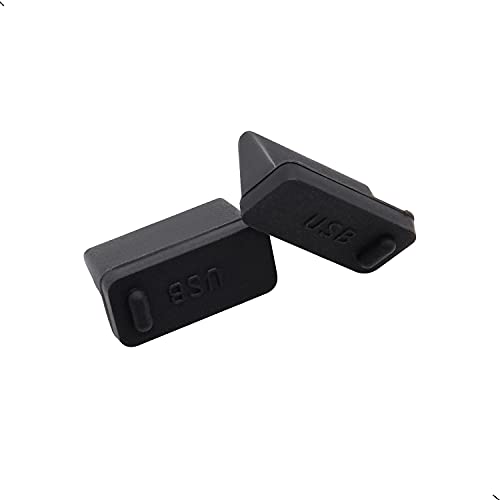 30 Pcs Silicone USB Cap Port Cover Anti Dust Protector for Female End Black
