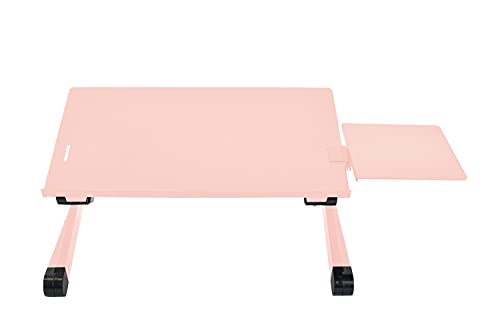 Uncaged Ergonomics WorkEZ Adjustable Laptop Stand for Desk, Laptop Stand Adjustable Height, Foldable Aluminum Cooling Computer Holder & Riser for Desk Bed, Pink - color: Standard-Pink