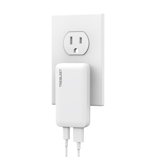 Ultra Thin 65W USB C Charger, Foldable for Travel, Flat Dual Port with PD 3.0 & GaN Tech for Laptops, MacBook, iPad Pro, iPhone 13/13 Pro, iPad Pro,S22, Galaxy Book, LG Gram, XPS, Pixel