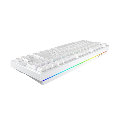 IROK FE87 V2 Wired Mechanical Keyboard, 8KHZ Polling Rate, Support SODC/Latency As 0.125MS，Hot Swappable,ARGB Backlit Gaming Keyboard(White/Crystal Snow Switch) - color: white, size: Crystal Snow Switch