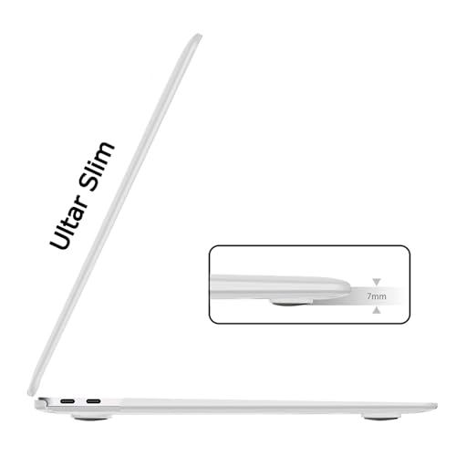 B BELK for MacBook Air 13 inch Case M1 2021 2020-2018 A2337 A2179 A1932 | Matte Plastic Laptop Hard Shell for MacBook Air 13.3 inch Case with Keyboard Cover & Screen Protector, Frost Clear - color: Frost Clear