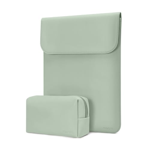 MOSISO Laptop Case 13.3 inch, 13-13.3 inch Laptop Sleeve Compatible with MacBook Neo 13 A18 Pro A3404 /Air 13/Pro 13/Pro 14 M5 M4 M3 M2 M1, Faux Suede Leather Case with Small Bag, Mint Green - color: Mint Green