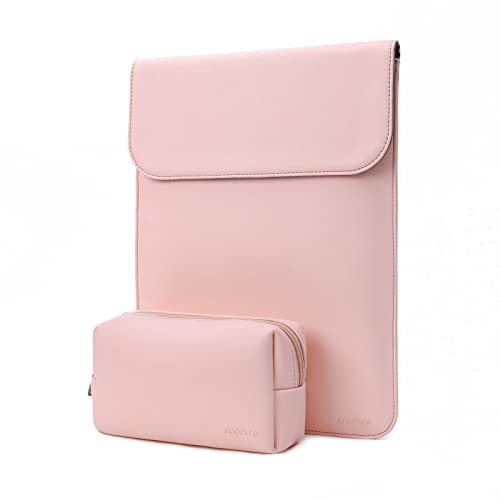 MOSISO Laptop Case 13.3 inch, 13-13.3 inch Laptop Sleeve Compatible with MacBook Neo 13 A18 Pro A3404 /Air 13/Pro 13/Pro 14 M5 M4 M3 M2 M1, Faux Suede Leather Case with Small Bag, Pink - color: Pink