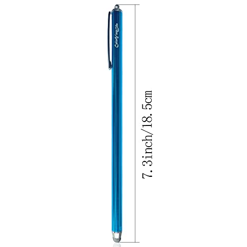 3-Pack 7.3’’ Fine Micro-Knit Mesh Tip Capacitive Stylus Pens for Touch Screens with Replaceable Mesh Tips, Extra Long Universal Stylus Pens and Cleaning Cloth (Purple, Blue, Sky Blue) - color: Purple, Blue, Sky Blue