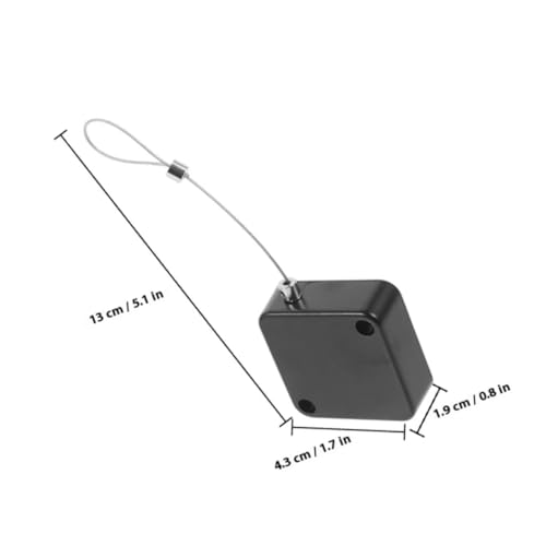 Vaguelly 3pcs Automatic Retractable Cable Holder Box Hasp Latch Lock Cable Tether Case for Remote Control Laptop Wire Box for Security