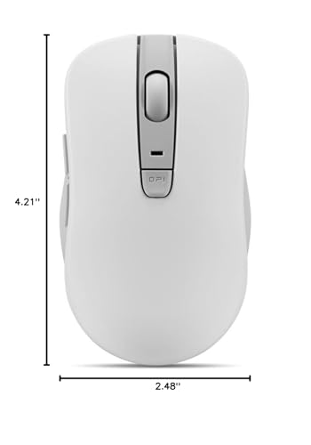 Lenovo Bluetooth Silent Mouse (WL300) - 5 Button Computer Mouse with Silent Left & Right Click – Sculpted Grip, Microsoft Swift Pair, Up to 1600 DPI (White) - color: WL300 White