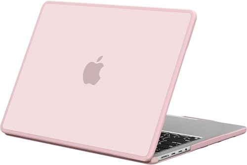 BlueSwan Anti-Cracking Case for MacBook Pro 14 inch M5-M1 Pro/Max 2026-2021 | Anti-Scratch Protective Hard Shell Case, Soft TPU Bumper, Sturdy and Durable, Easy Snap-On Installation, Frosted Pink - color: Frosted Pink